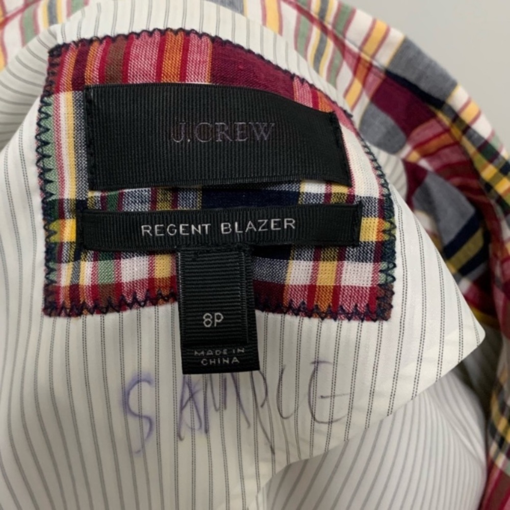 J Crew Regent Blazer - Vintage Plaid Print 8P - Picture 6 of 10
